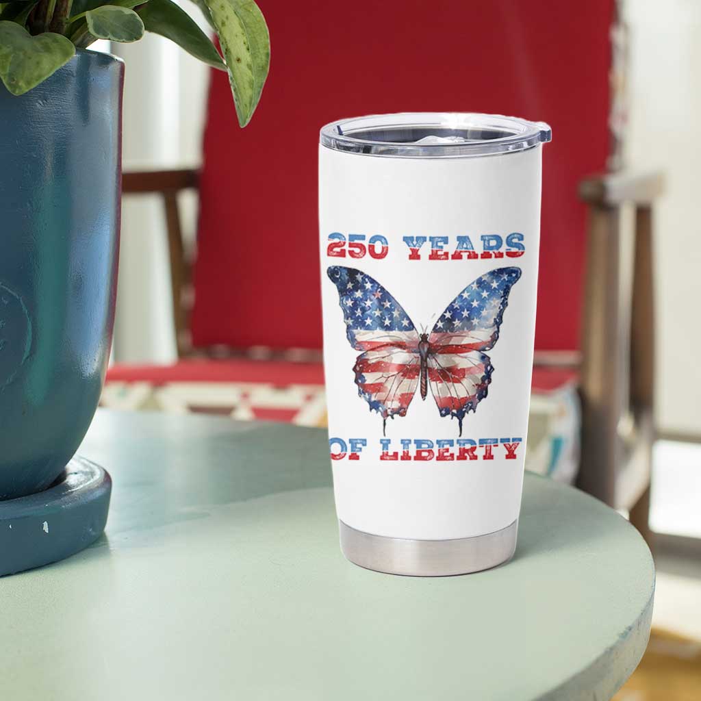 Patriotic Butterfly Tumbler Cup 250 Years Of Liberty