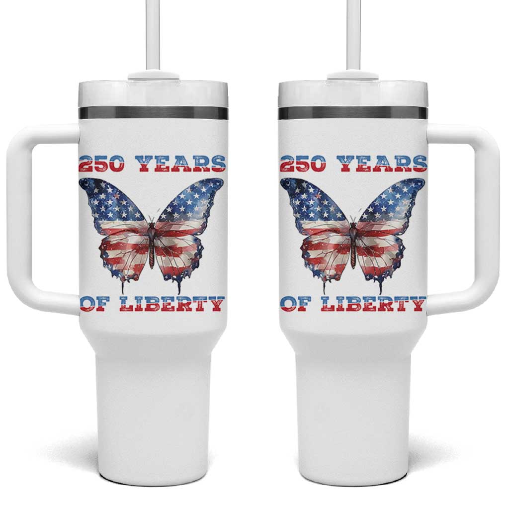 Patriotic Butterfly Tumbler With Handle 250 Years Of Liberty