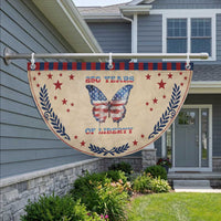 Red White Blue Butterfly Patriotic Fan Flag 250 Years Of Liberty