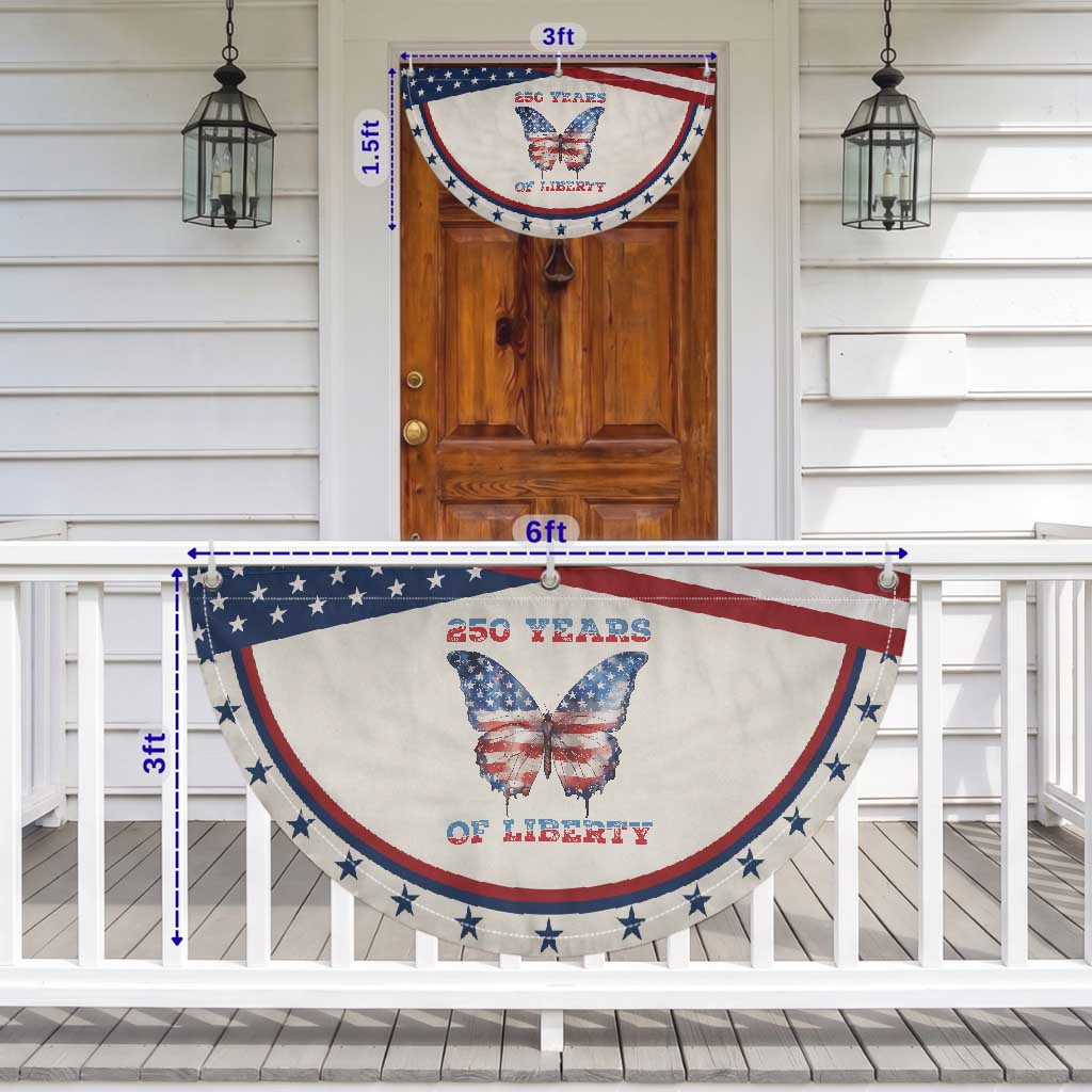 Red White Blue Butterfly Patriotic Fan Flag 250 Years Of Liberty