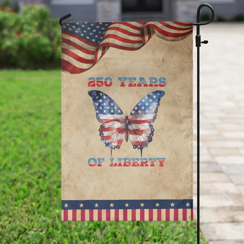 Patriotic Butterfly Garden Flag 250 Years Of Liberty