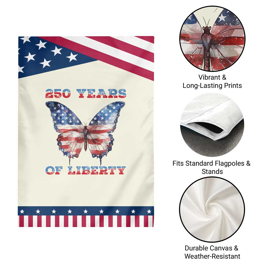 Patriotic Butterfly Garden Flag 250 Years Of Liberty