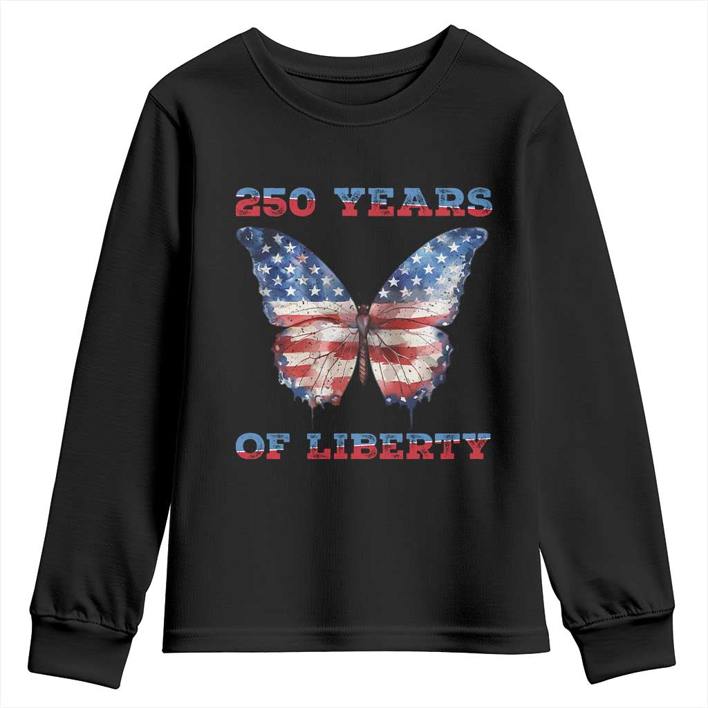 Patriotic Butterfly Youth Sweatshirt 250 Years Of Liberty