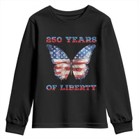 Patriotic Butterfly Youth Sweatshirt 250 Years Of Liberty