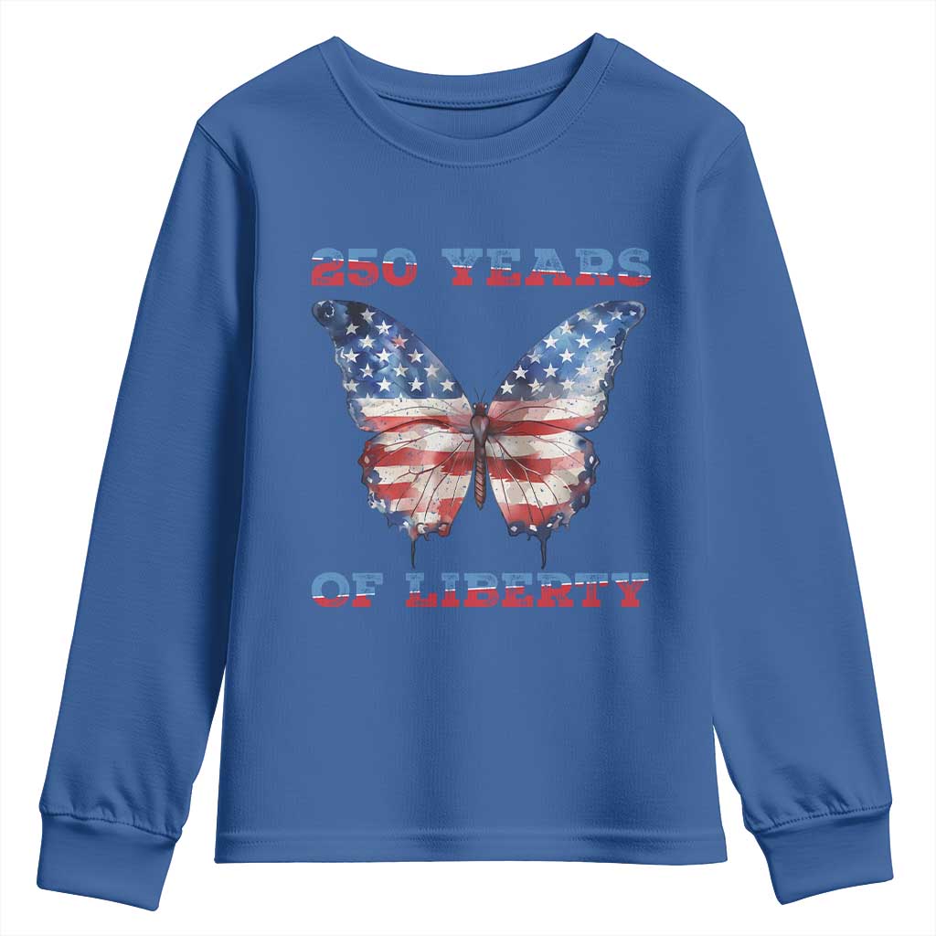 Patriotic Butterfly Youth Sweatshirt 250 Years Of Liberty
