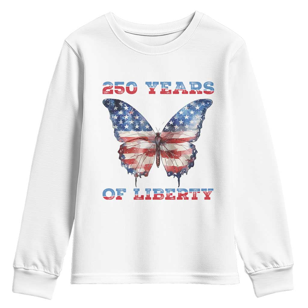 Patriotic Butterfly Youth Sweatshirt 250 Years Of Liberty
