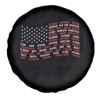 Vintage American Flag 50 States Spare Tire Cover Patriotic Gift
