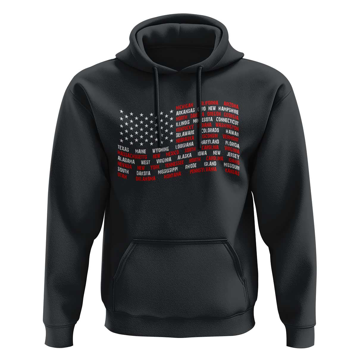 Vintage American Flag 50 States Hoodie Patriotic Gift