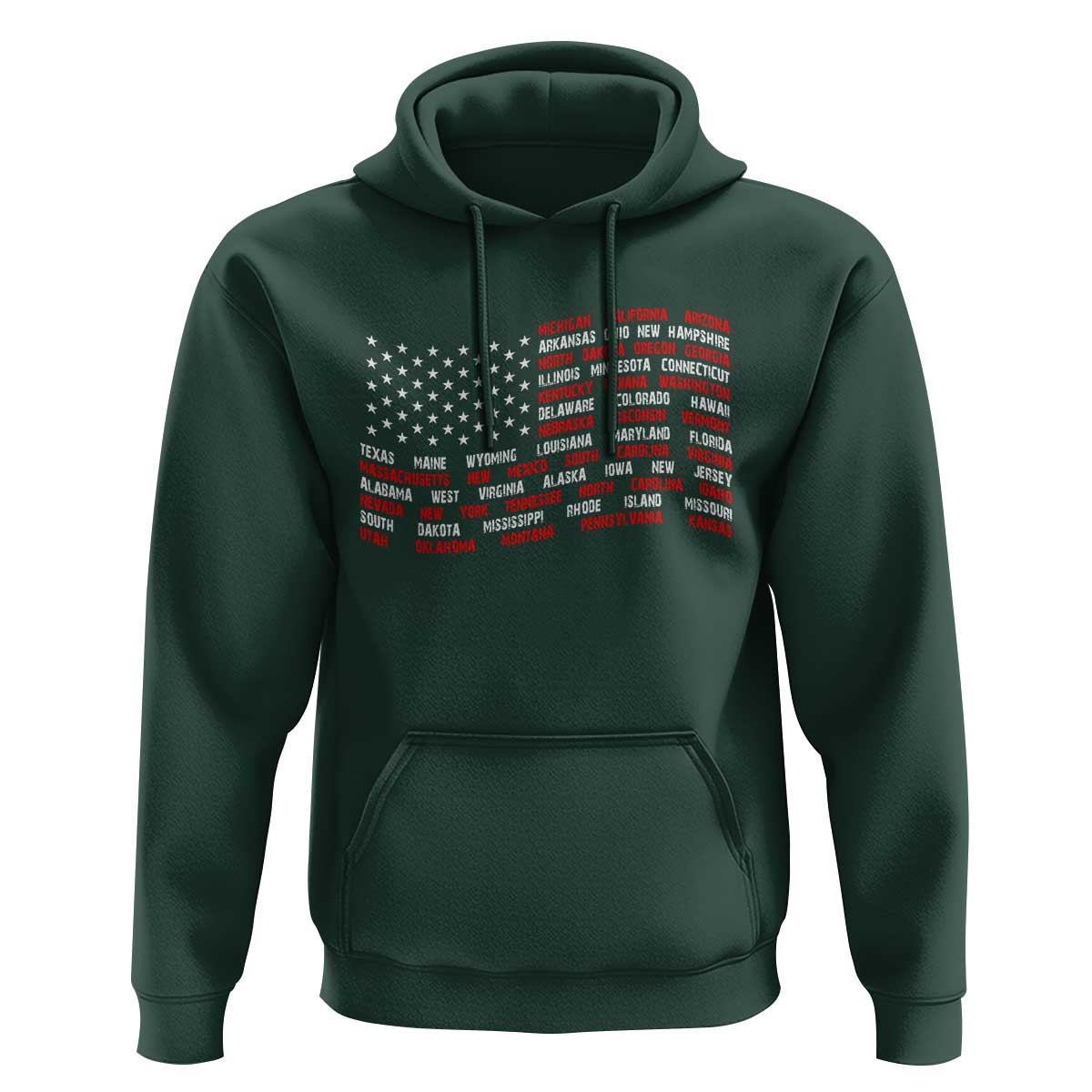 Vintage American Flag 50 States Hoodie Patriotic Gift