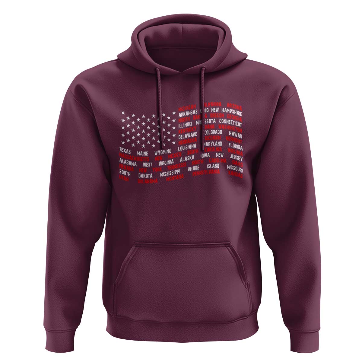 Vintage American Flag 50 States Hoodie Patriotic Gift