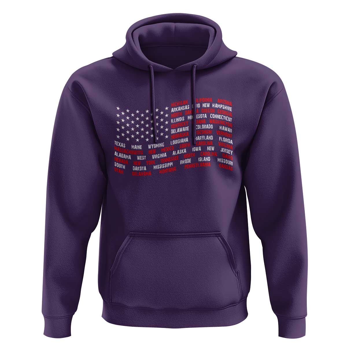 Vintage American Flag 50 States Hoodie Patriotic Gift