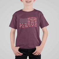 Vintage American Flag 50 States T Shirt For Kid Patriotic Gift