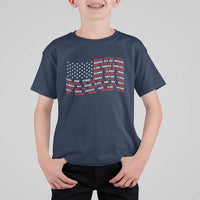 Vintage American Flag 50 States T Shirt For Kid Patriotic Gift