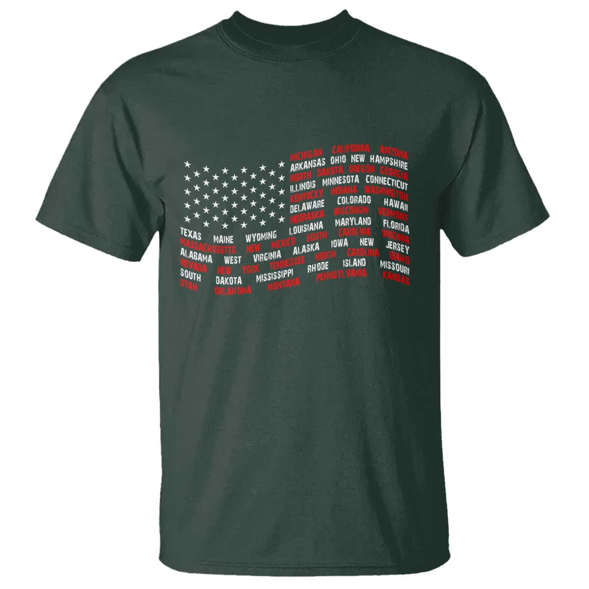 Vintage American Flag 50 States T Shirt Patriotic Gift
