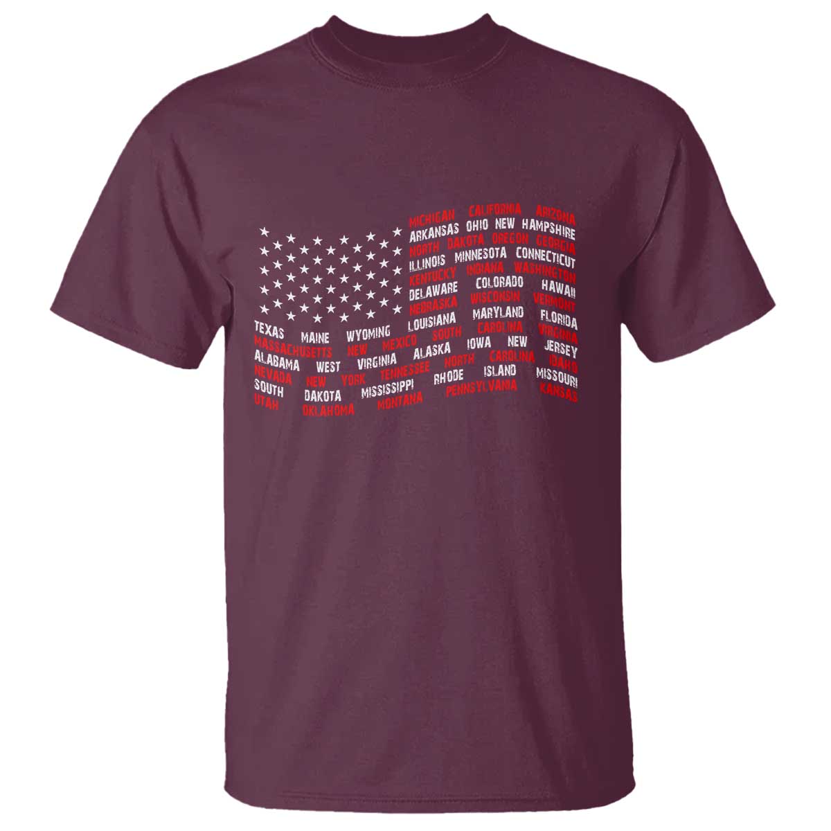 Vintage American Flag 50 States T Shirt Patriotic Gift