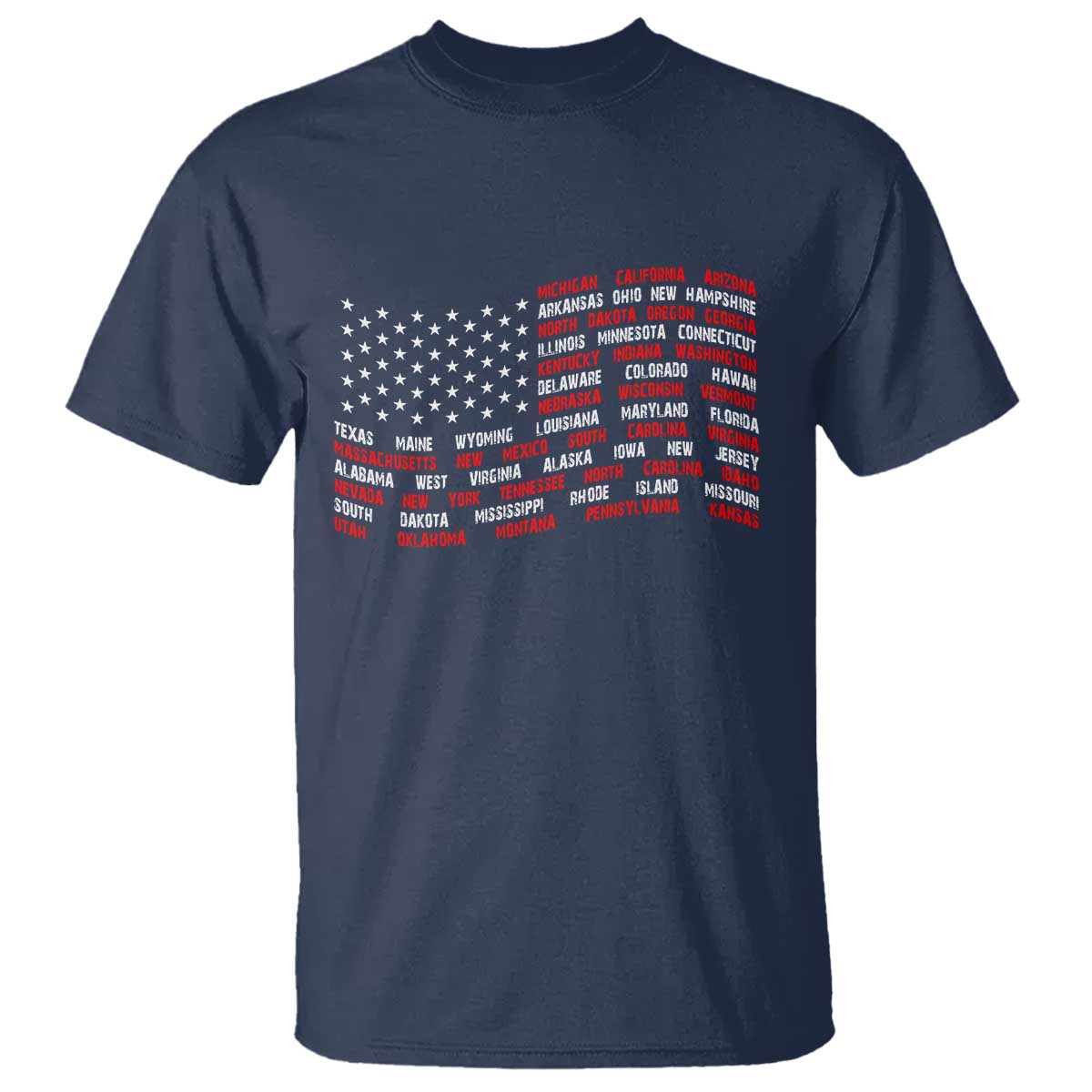 Vintage American Flag 50 States T Shirt Patriotic Gift