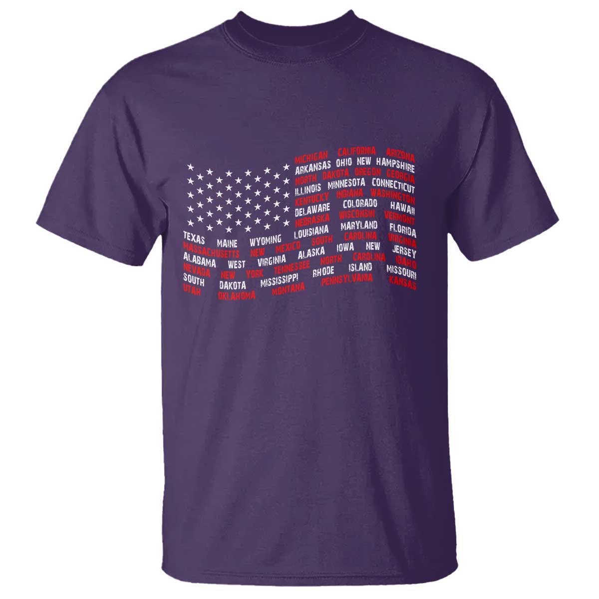Vintage American Flag 50 States T Shirt Patriotic Gift