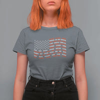 Vintage American Flag 50 States T Shirt For Women Patriotic Gift
