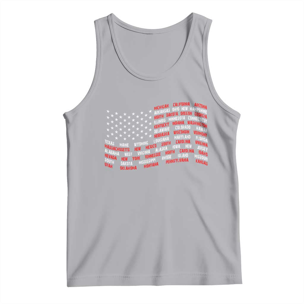 Vintage American Flag 50 States Tank Top Patriotic Gift