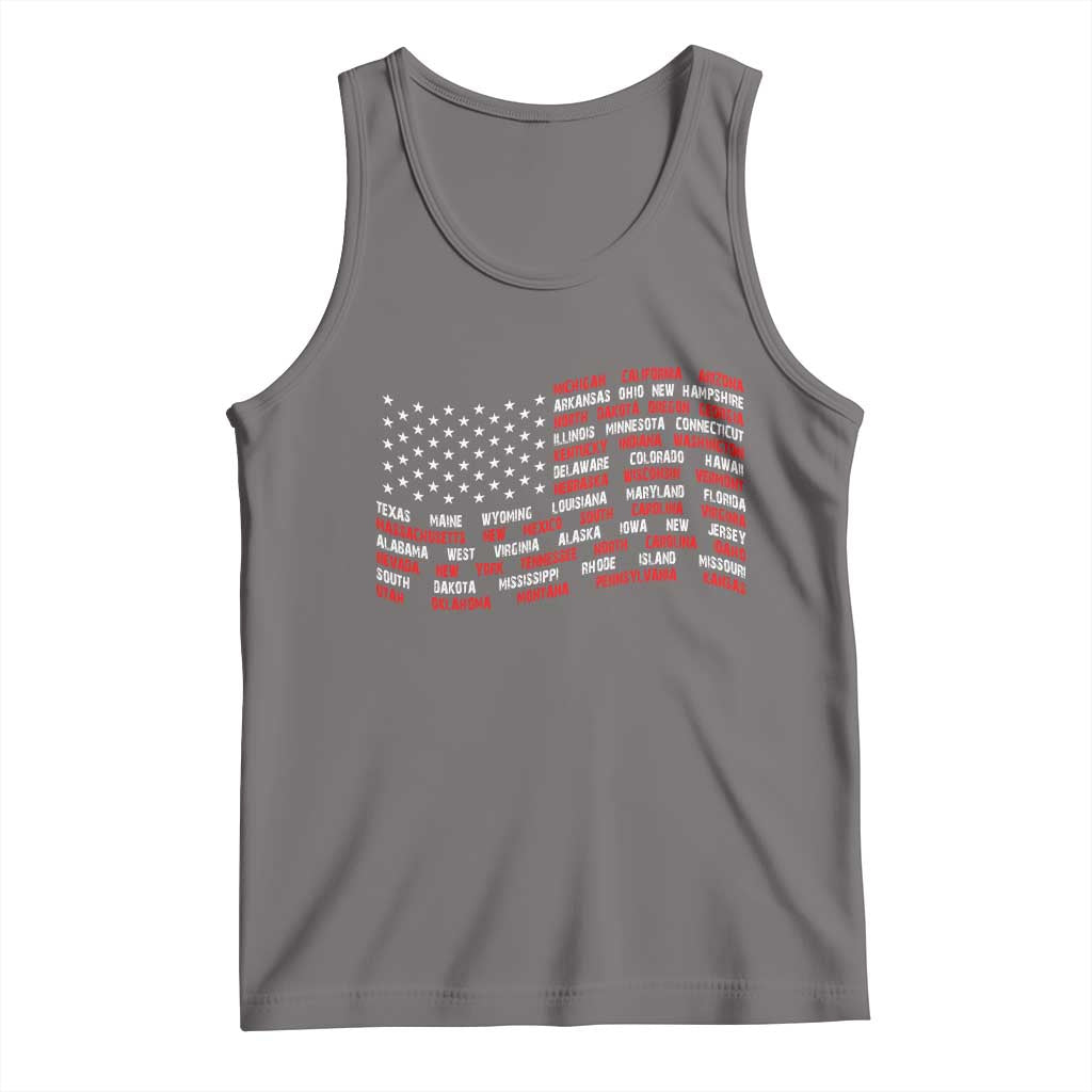 Vintage American Flag 50 States Tank Top Patriotic Gift