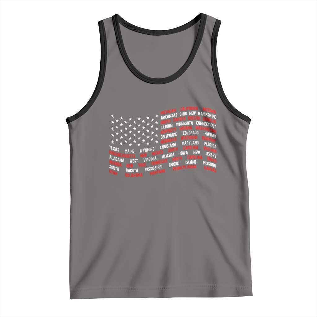 Vintage American Flag 50 States Tank Top Patriotic Gift