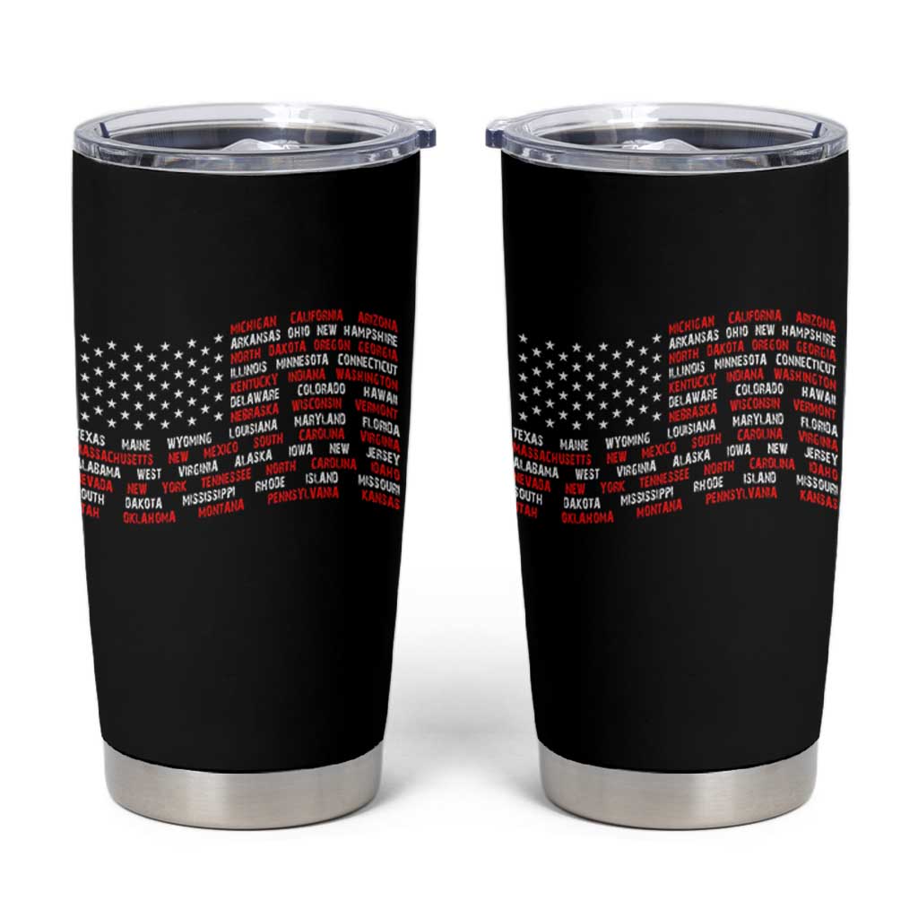 Vintage American Flag 50 States Tumbler Cup Patriotic Gift