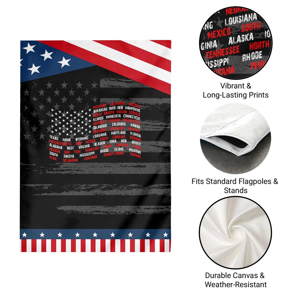 Vintage American Flag 50 States Garden Flag Patriotic Gift