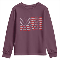 Vintage American Flag 50 States Youth Sweatshirt Patriotic Gift