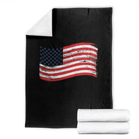 Vintage Patriotic American Flag Dog And Cat Paw Throw Blanket Gift For Pet Lover