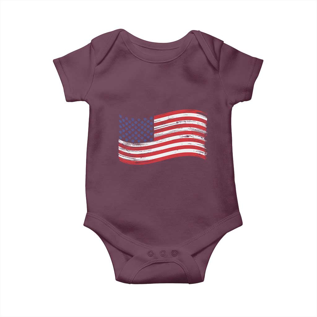 Vintage Patriotic American Flag Dog And Cat Paw Baby Onesie Gift For Pet Lover