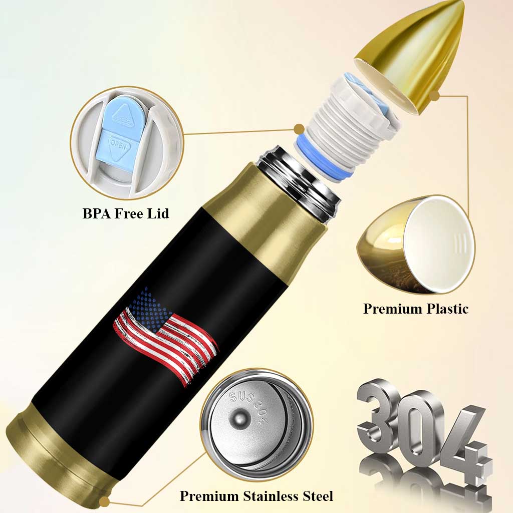 Vintage Patriotic American Flag Dog And Cat Paw Bullet Tumbler Gift For Pet Lover