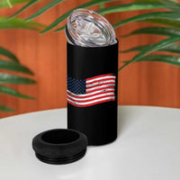 Vintage Patriotic American Flag Dog And Cat Paw 4 in 1 Can Cooler Tumbler Gift For Pet Lover