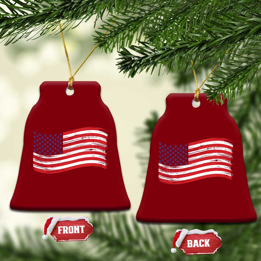 Vintage Patriotic American Flag Dog And Cat Paw Ceramic Ornament Gift For Pet Lover