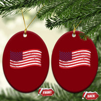 Vintage Patriotic American Flag Dog And Cat Paw Ceramic Ornament Gift For Pet Lover
