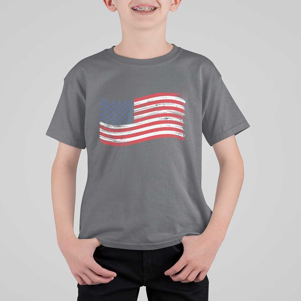 Vintage Patriotic American Flag Dog And Cat Paw T Shirt For Kid Gift For Pet Lover