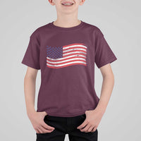 Vintage Patriotic American Flag Dog And Cat Paw T Shirt For Kid Gift For Pet Lover