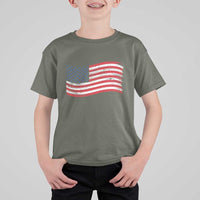 Vintage Patriotic American Flag Dog And Cat Paw T Shirt For Kid Gift For Pet Lover