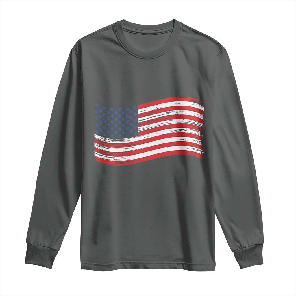 Vintage Patriotic American Flag Dog And Cat Paw Long Sleeve Shirt Gift For Pet Lover