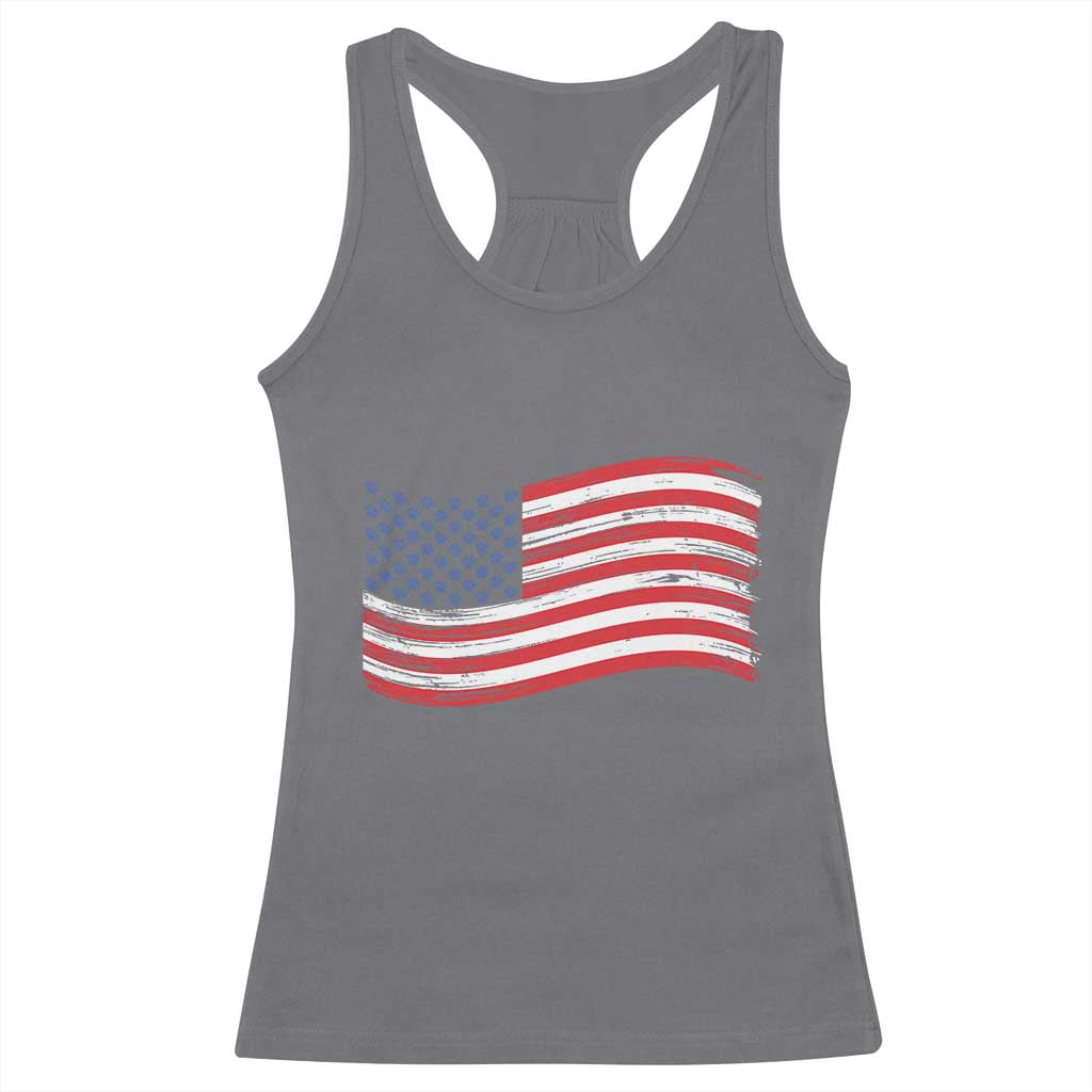Vintage Patriotic American Flag Dog And Cat Paw Racerback Tank Top Gift For Pet Lover
