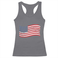 Vintage Patriotic American Flag Dog And Cat Paw Racerback Tank Top Gift For Pet Lover
