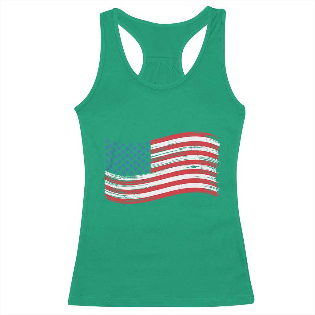 Vintage Patriotic American Flag Dog And Cat Paw Racerback Tank Top Gift For Pet Lover