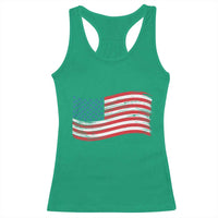Vintage Patriotic American Flag Dog And Cat Paw Racerback Tank Top Gift For Pet Lover