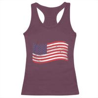 Vintage Patriotic American Flag Dog And Cat Paw Racerback Tank Top Gift For Pet Lover