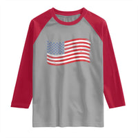 Vintage Patriotic American Flag Dog And Cat Paw Raglan Shirt Gift For Pet Lover