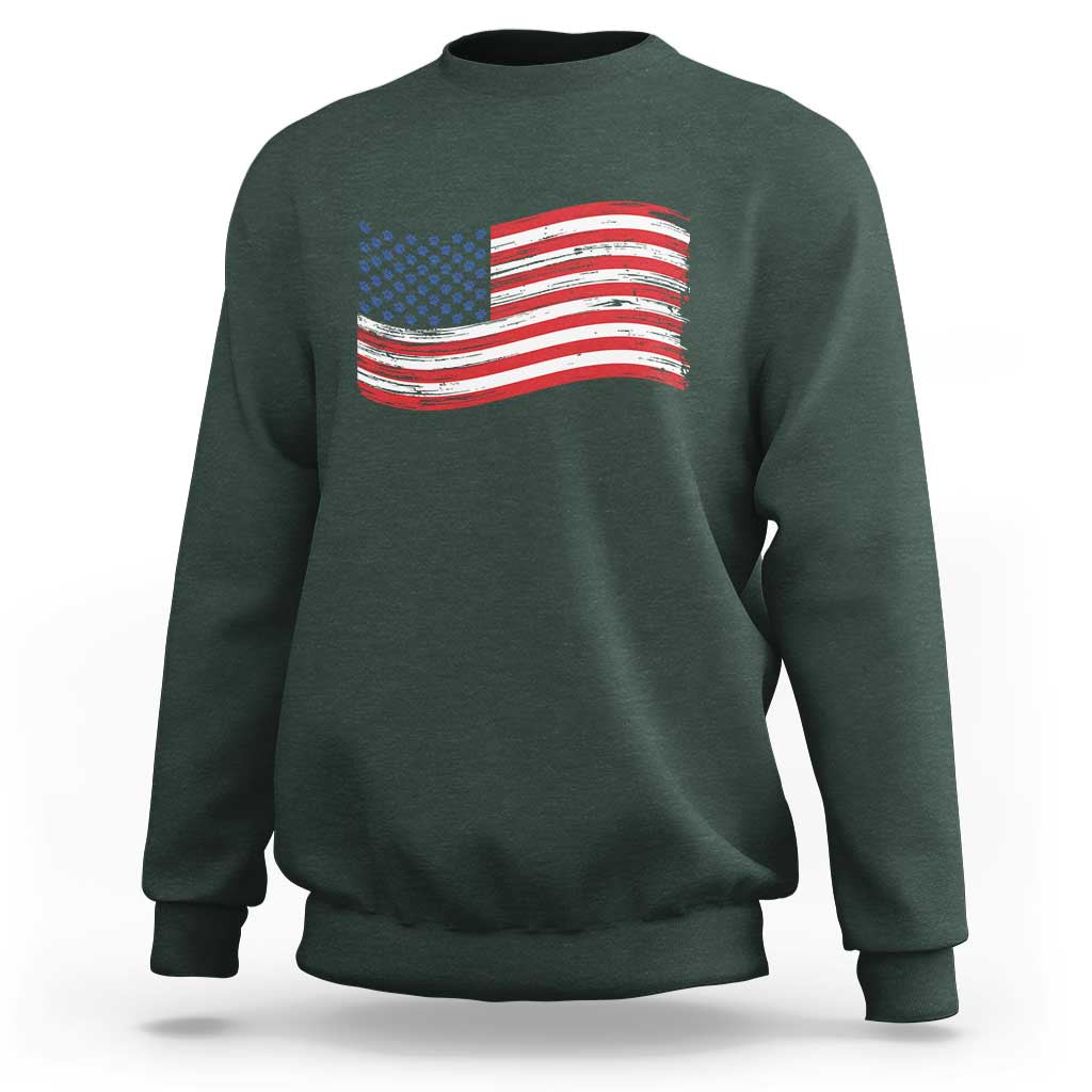 Vintage Patriotic American Flag Dog And Cat Paw Sweatshirt Gift For Pet Lover