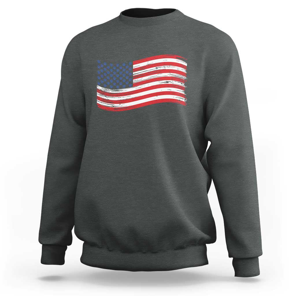 Vintage Patriotic American Flag Dog And Cat Paw Sweatshirt Gift For Pet Lover