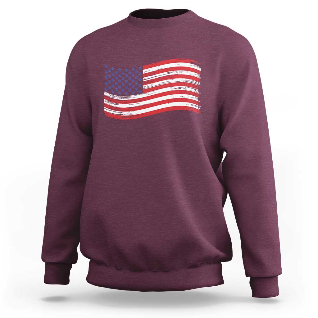 Vintage Patriotic American Flag Dog And Cat Paw Sweatshirt Gift For Pet Lover