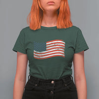 Vintage Patriotic American Flag Dog And Cat Paw T Shirt For Women Gift For Pet Lover