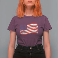 Vintage Patriotic American Flag Dog And Cat Paw T Shirt For Women Gift For Pet Lover