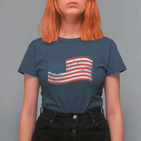 Vintage Patriotic American Flag Dog And Cat Paw T Shirt For Women Gift For Pet Lover